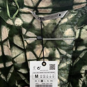 Green and beige cover up dress from Zara